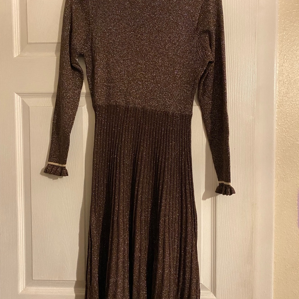 Nanette Lepore Elegant Brown Long-Sleeve Dress